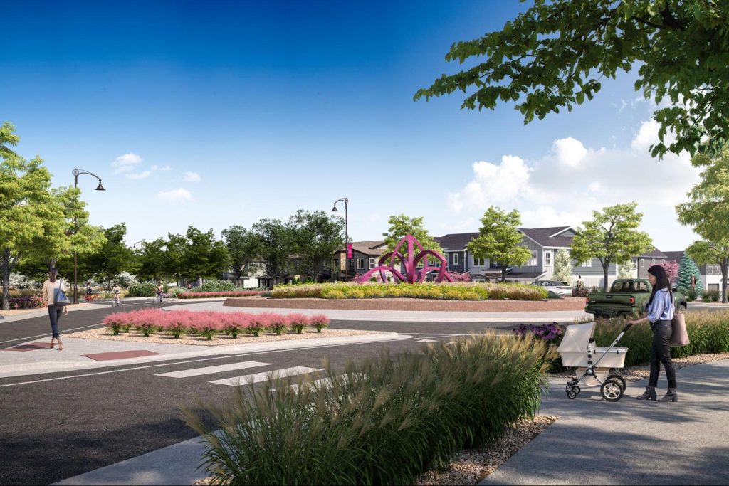 Rendering of a residential area of a Parterre master-planned community